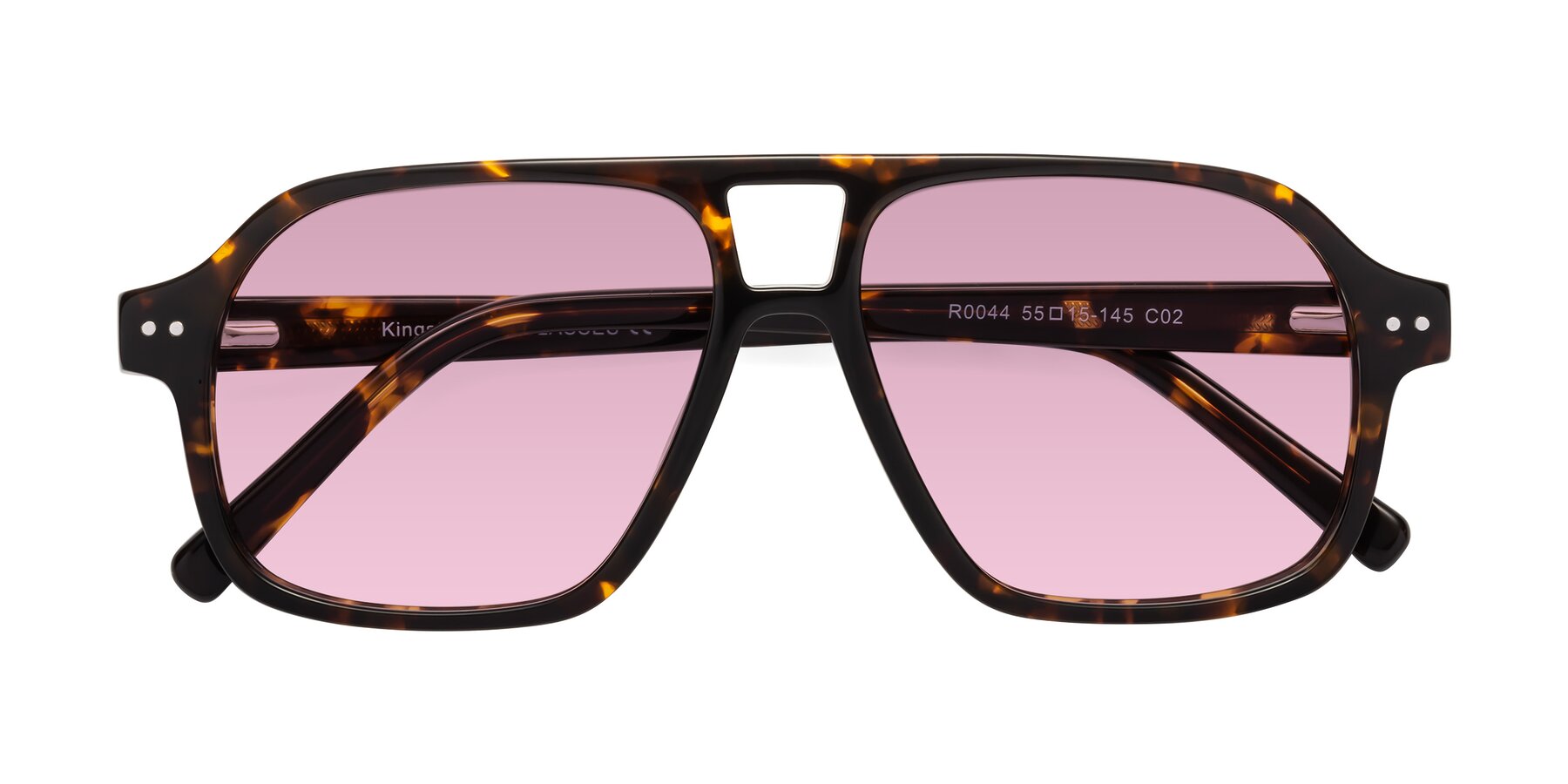 Folded Front of Kingston in Tortoise with Light Wine Tinted Lenses