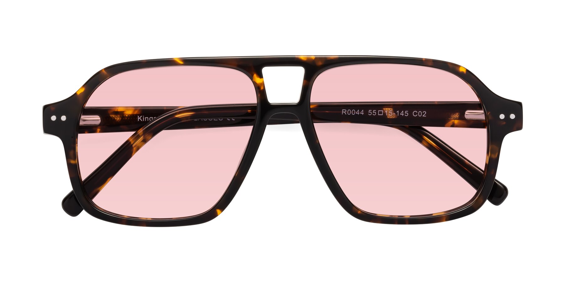 Folded Front of Kingston in Tortoise with Light Garnet Tinted Lenses