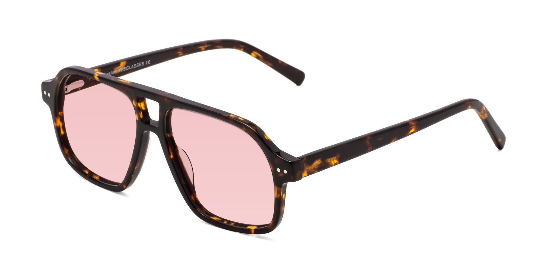 Angle of Kingston in Tortoise with Light Garnet Tinted Lenses