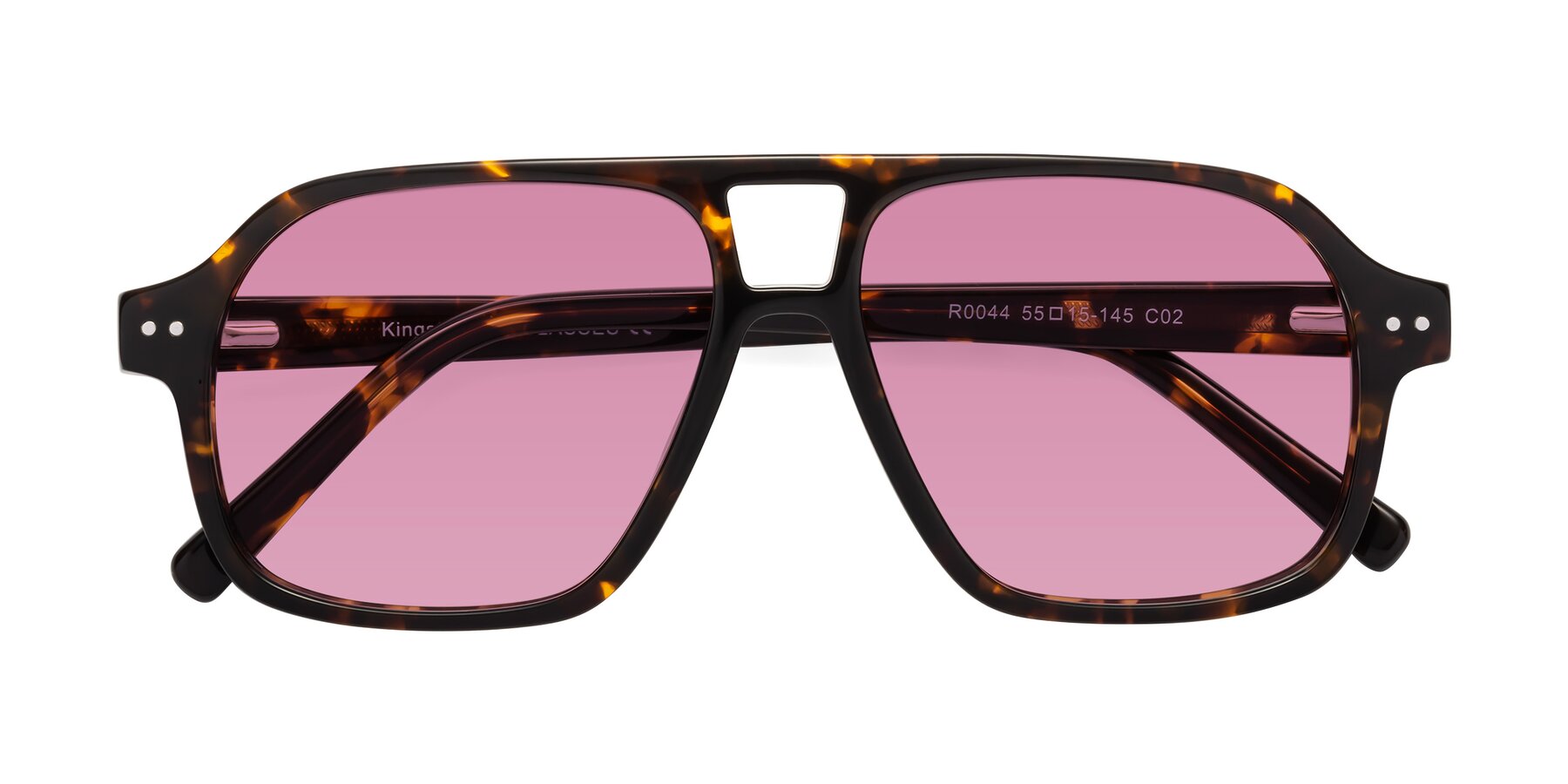 Folded Front of Kingston in Tortoise with Medium Wine Tinted Lenses