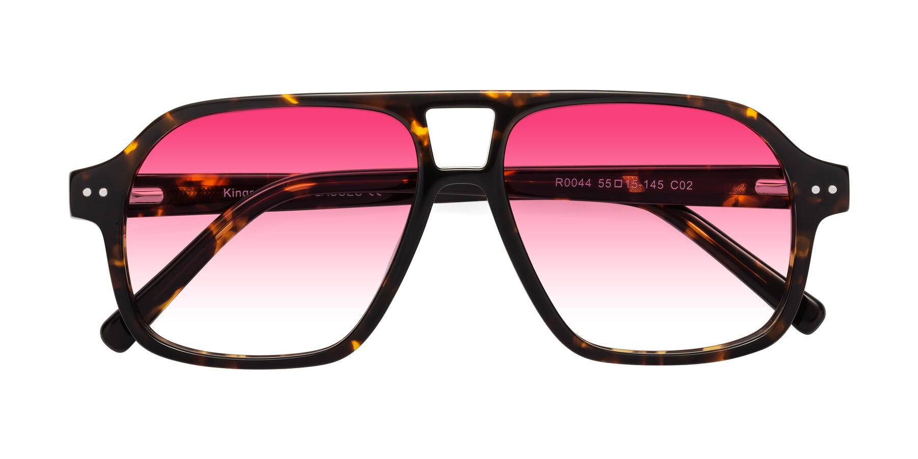 Folded Front of Kingston in Tortoise with Pink Gradient Lenses