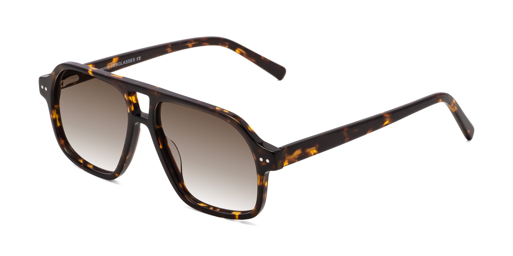 Angle of Kingston in Tortoise with Brown Gradient Lenses