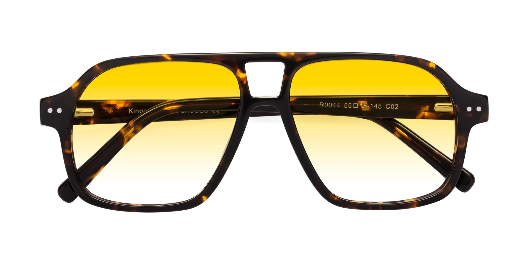 Folded Front of Kingston in Tortoise with Yellow Gradient Lenses