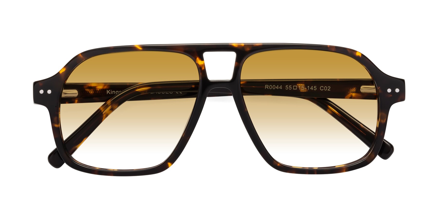Folded Front of Kingston in Tortoise with Champagne Gradient Lenses
