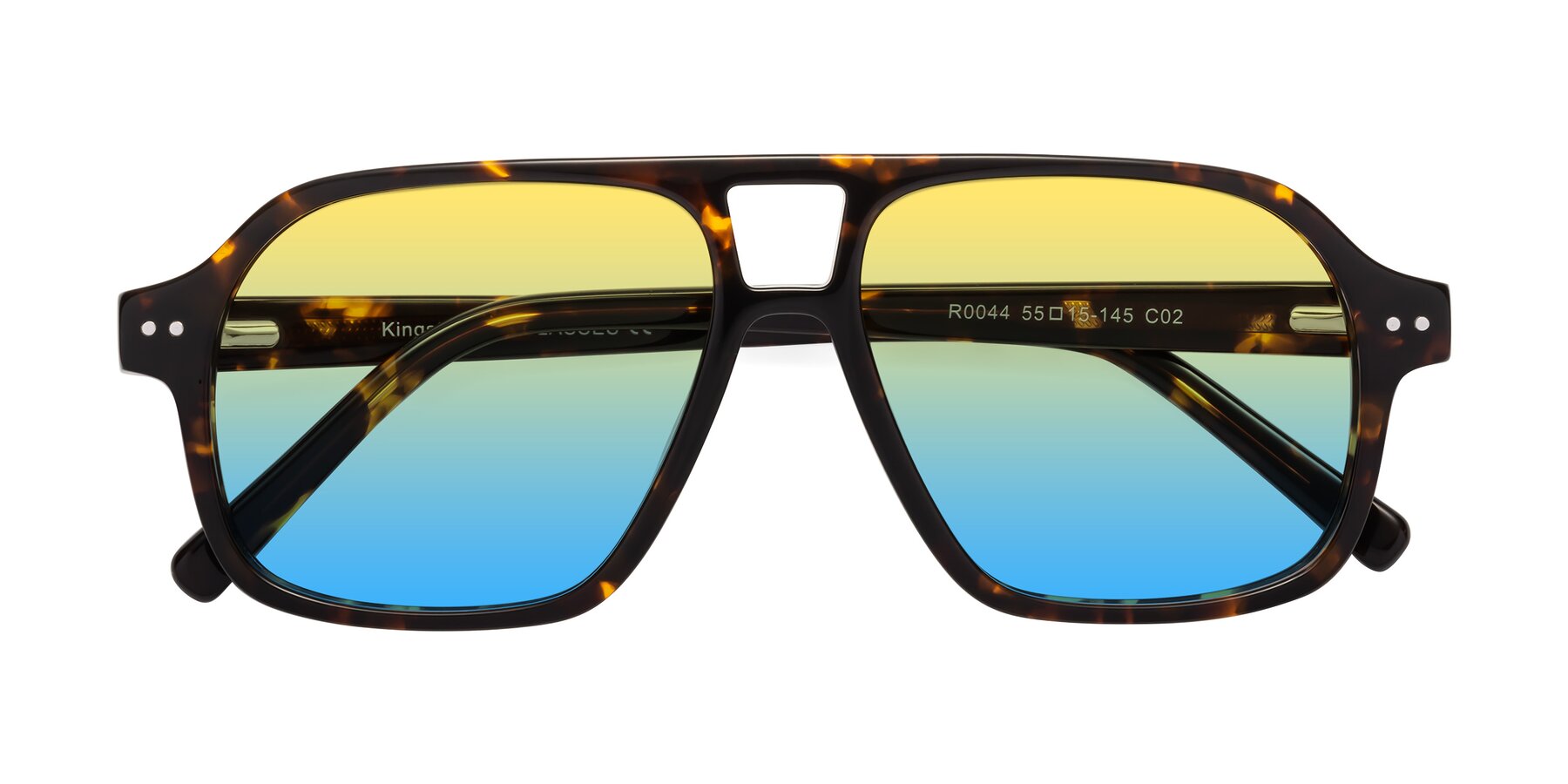 Folded Front of Kingston in Tortoise with Yellow / Blue Gradient Lenses