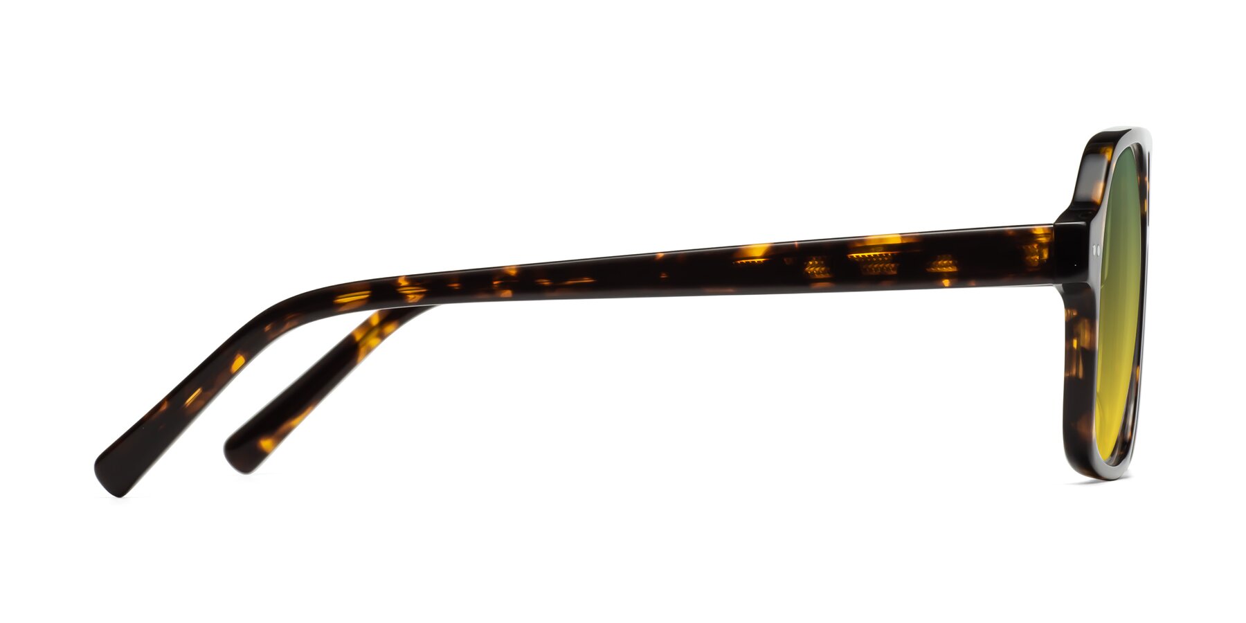 Side of Kingston in Tortoise with Green / Yellow Gradient Lenses