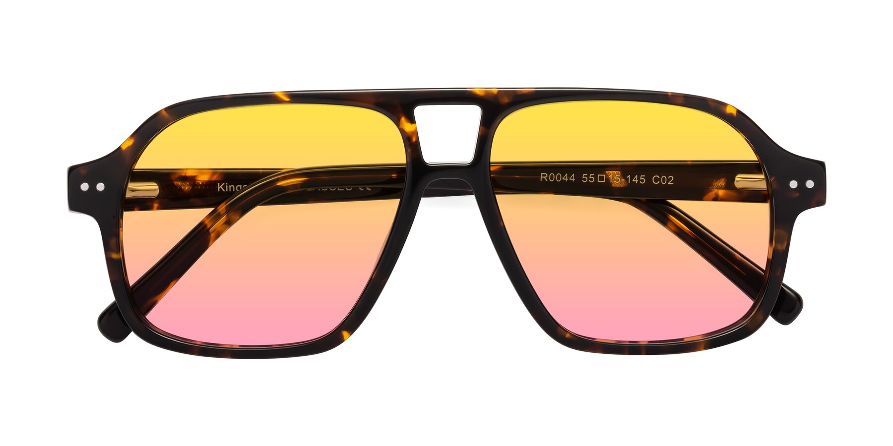Folded Front of Kingston in Tortoise with Yellow / Pink Gradient Lenses