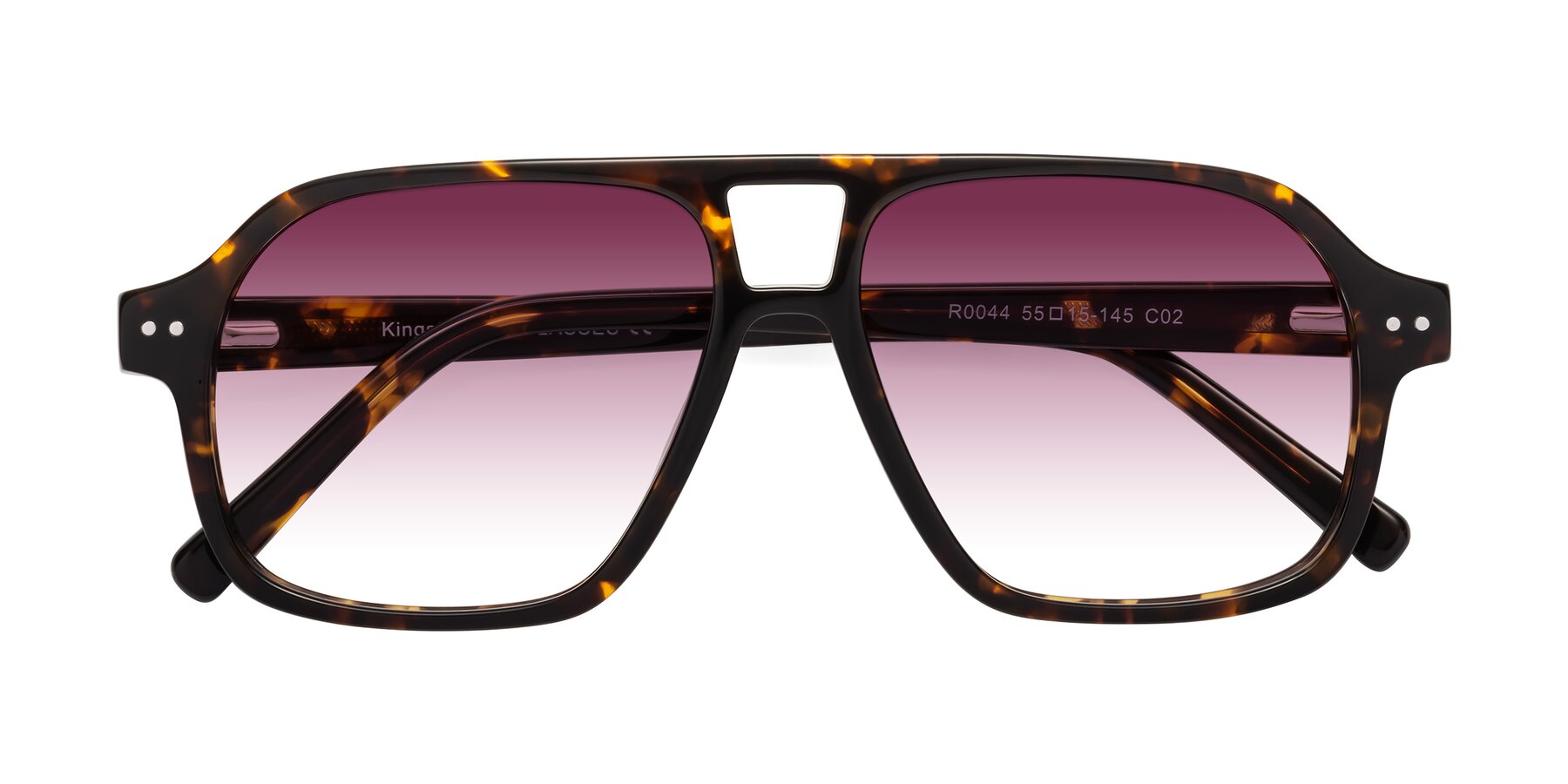 Folded Front of Kingston in Tortoise with Wine Gradient Lenses