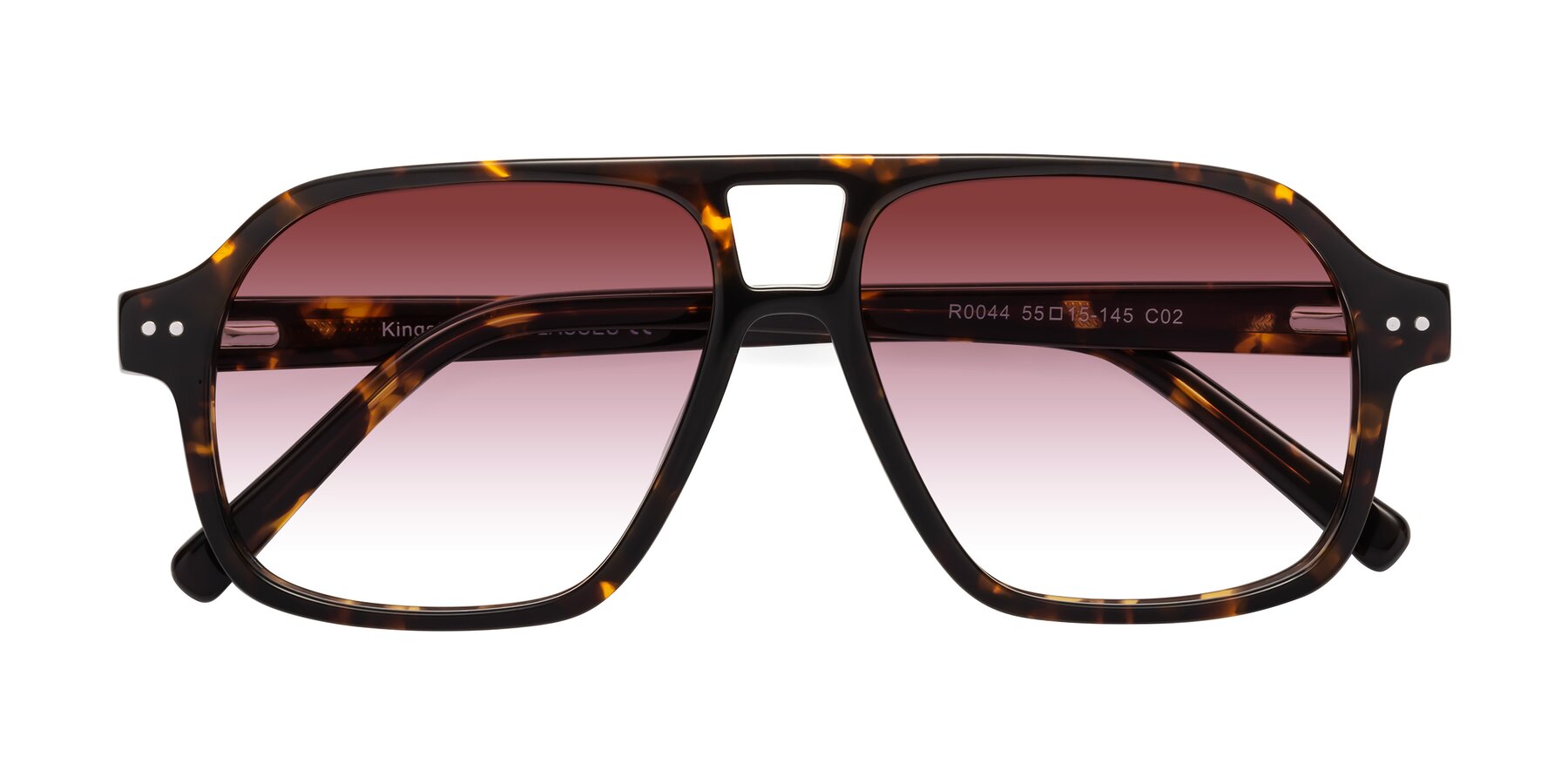 Folded Front of Kingston in Tortoise with Garnet Gradient Lenses