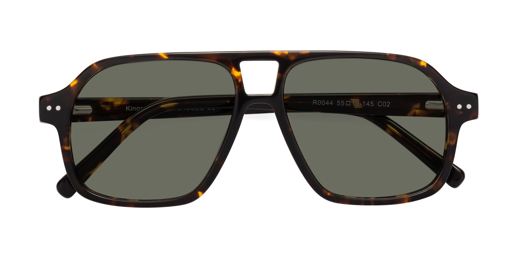 Tortoise Grandpa Oversized Aviator Polarized Sunglasses with Gray Sunwear Lenses - Kingston