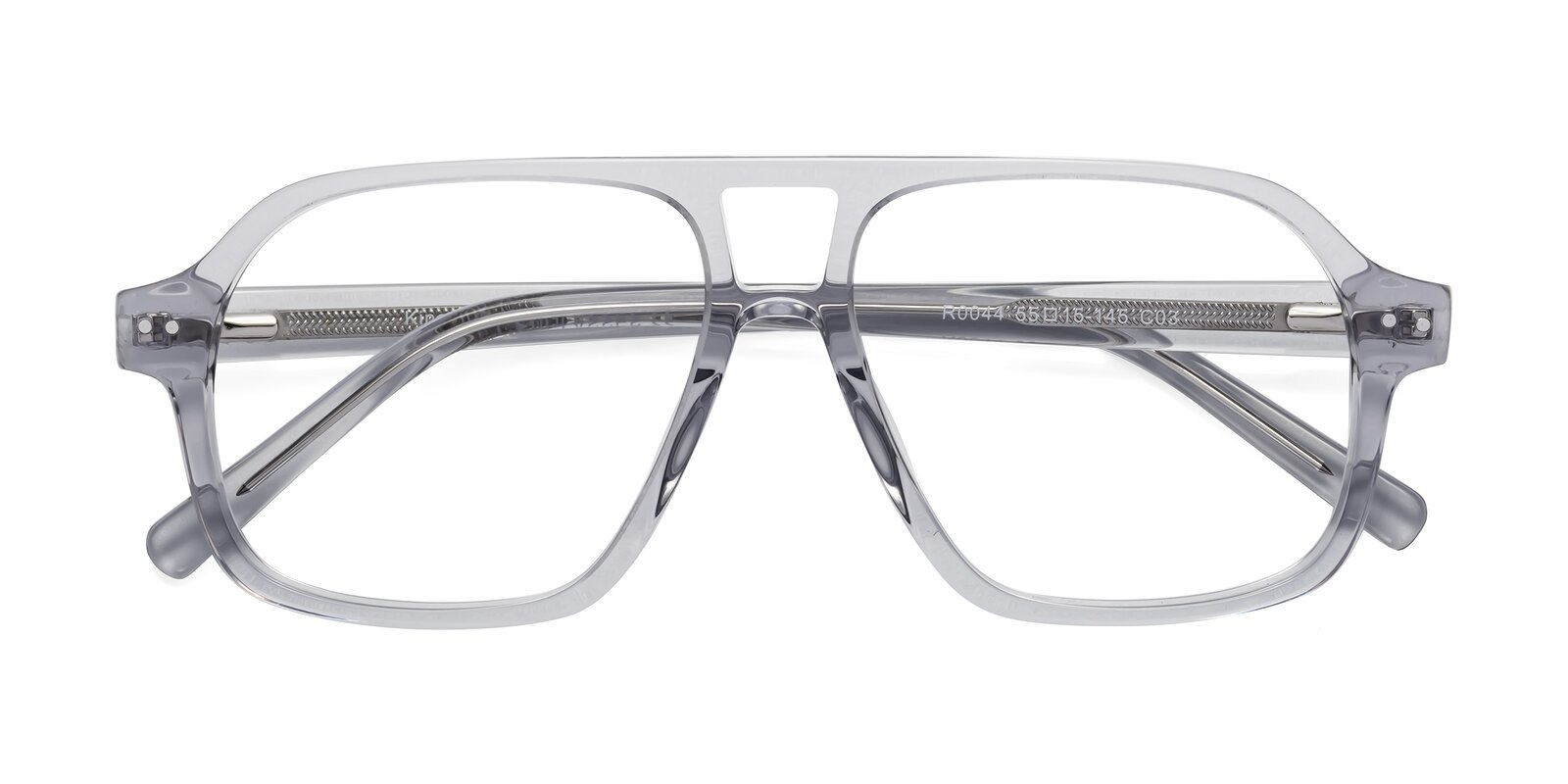 Transparent Gray Grandpa Oversized Aviator Eyeglasses Kingston