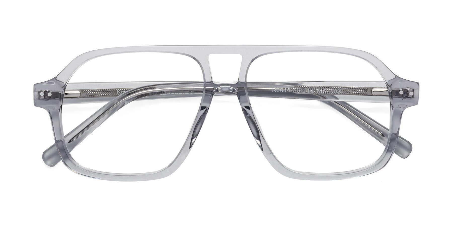 Folded Front of Kingston in Transparent Gray with Clear Blue Light Blocking Lenses