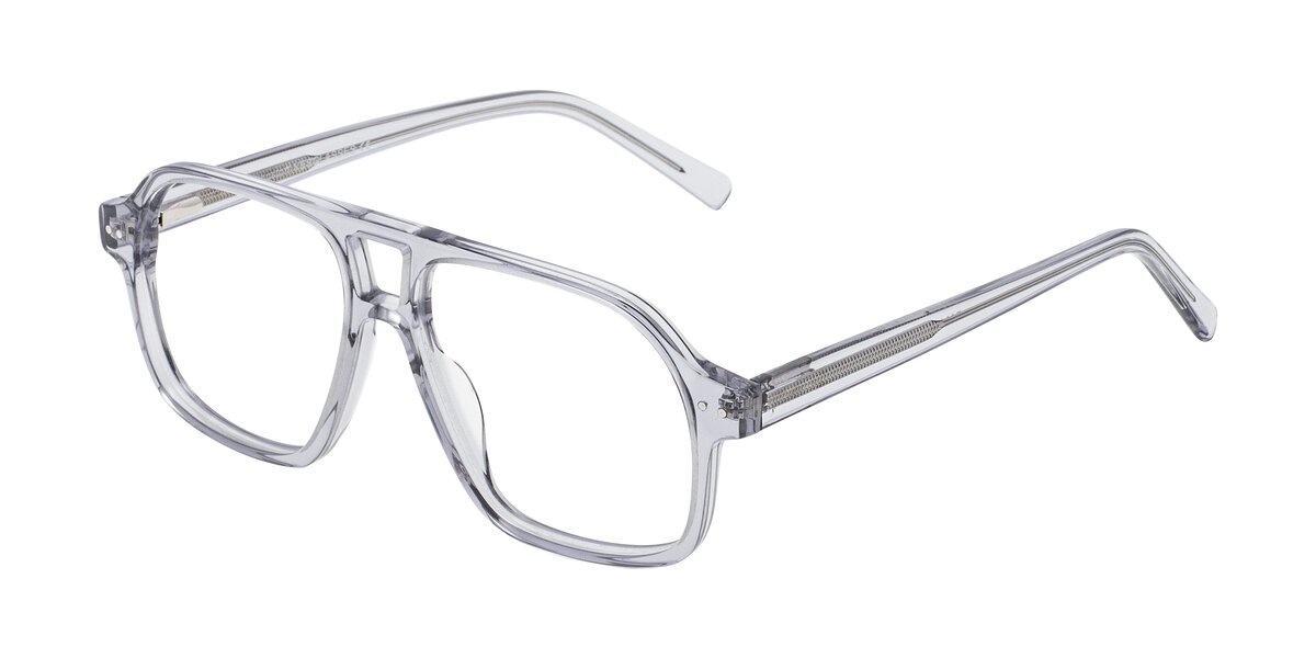 Transparent Gray Grandpa Oversized Aviator Eyeglasses Kingston
