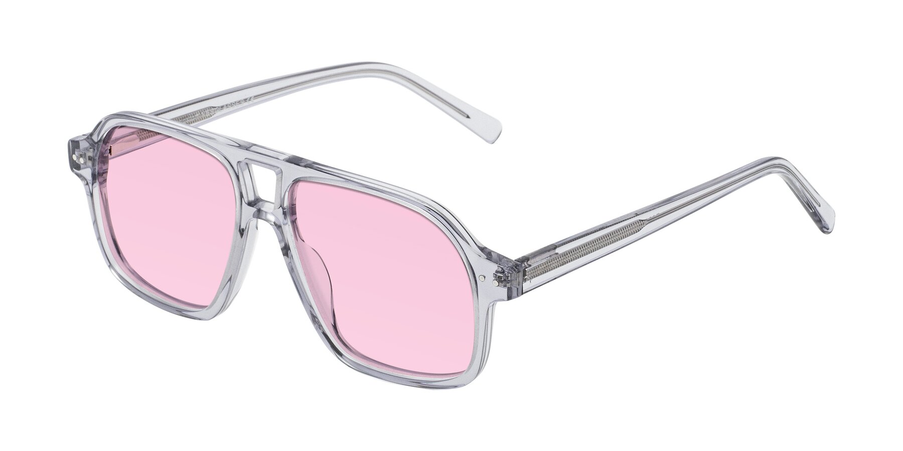 Angle of Kingston in Transparent Gray with Light Pink Tinted Lenses