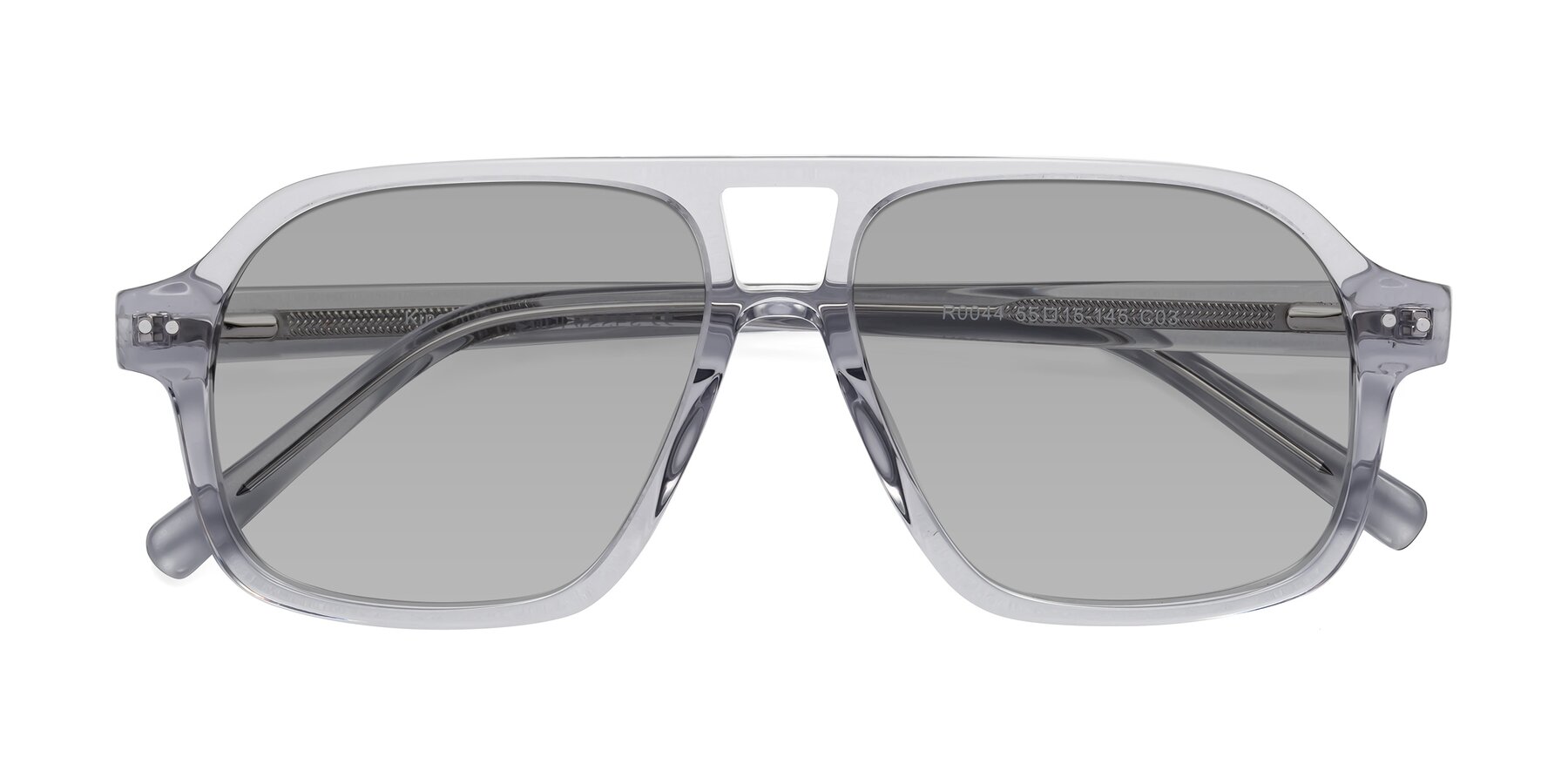 Folded Front of Kingston in Transparent Gray with Light Gray Tinted Lenses