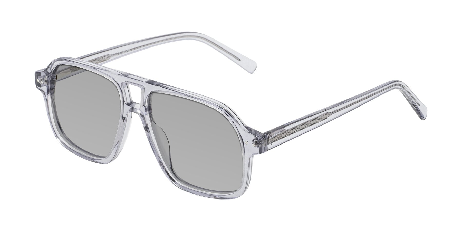Angle of Kingston in Transparent Gray with Light Gray Tinted Lenses