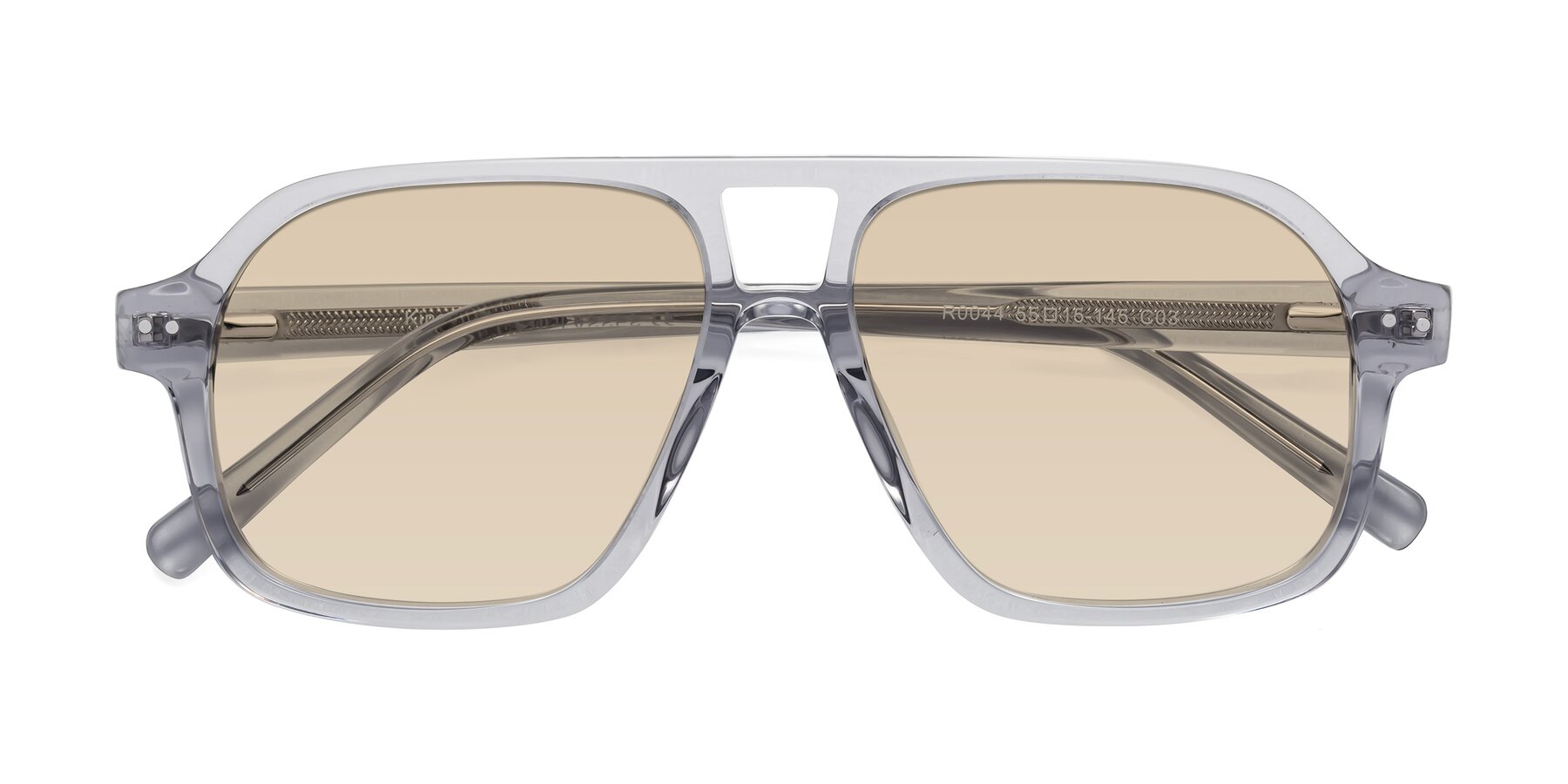 Folded Front of Kingston in Transparent Gray with Light Brown Tinted Lenses