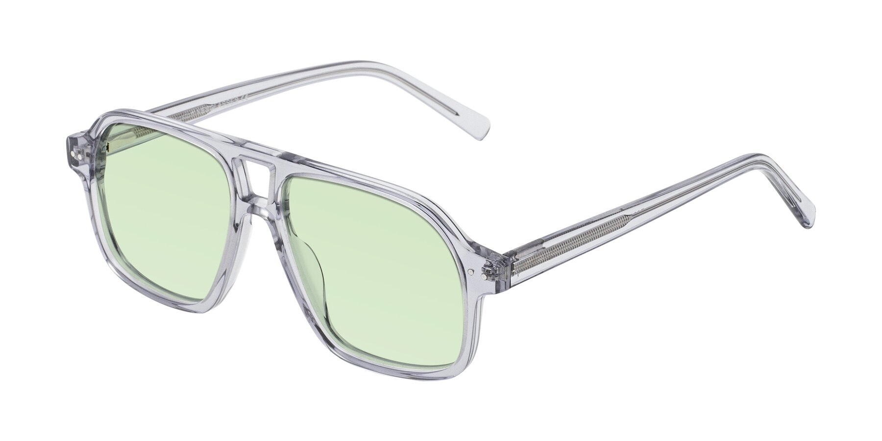 Angle of Kingston in Transparent Gray with Light Green Tinted Lenses