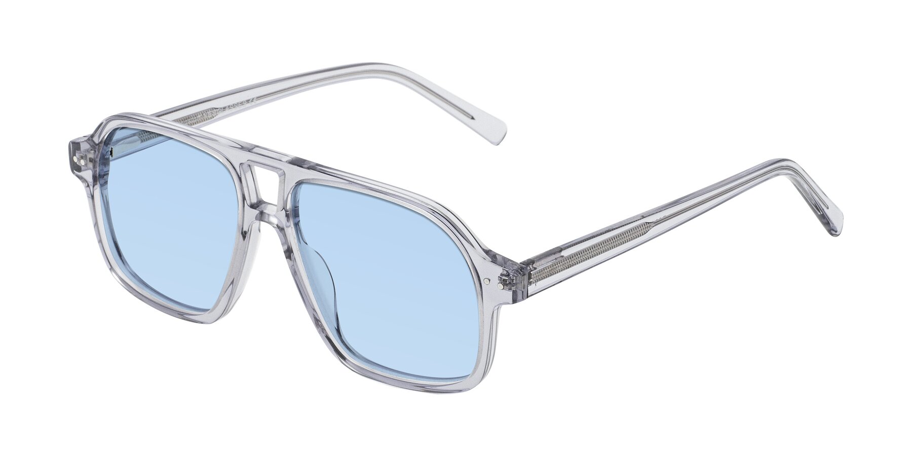 Angle of Kingston in Transparent Gray with Light Blue Tinted Lenses