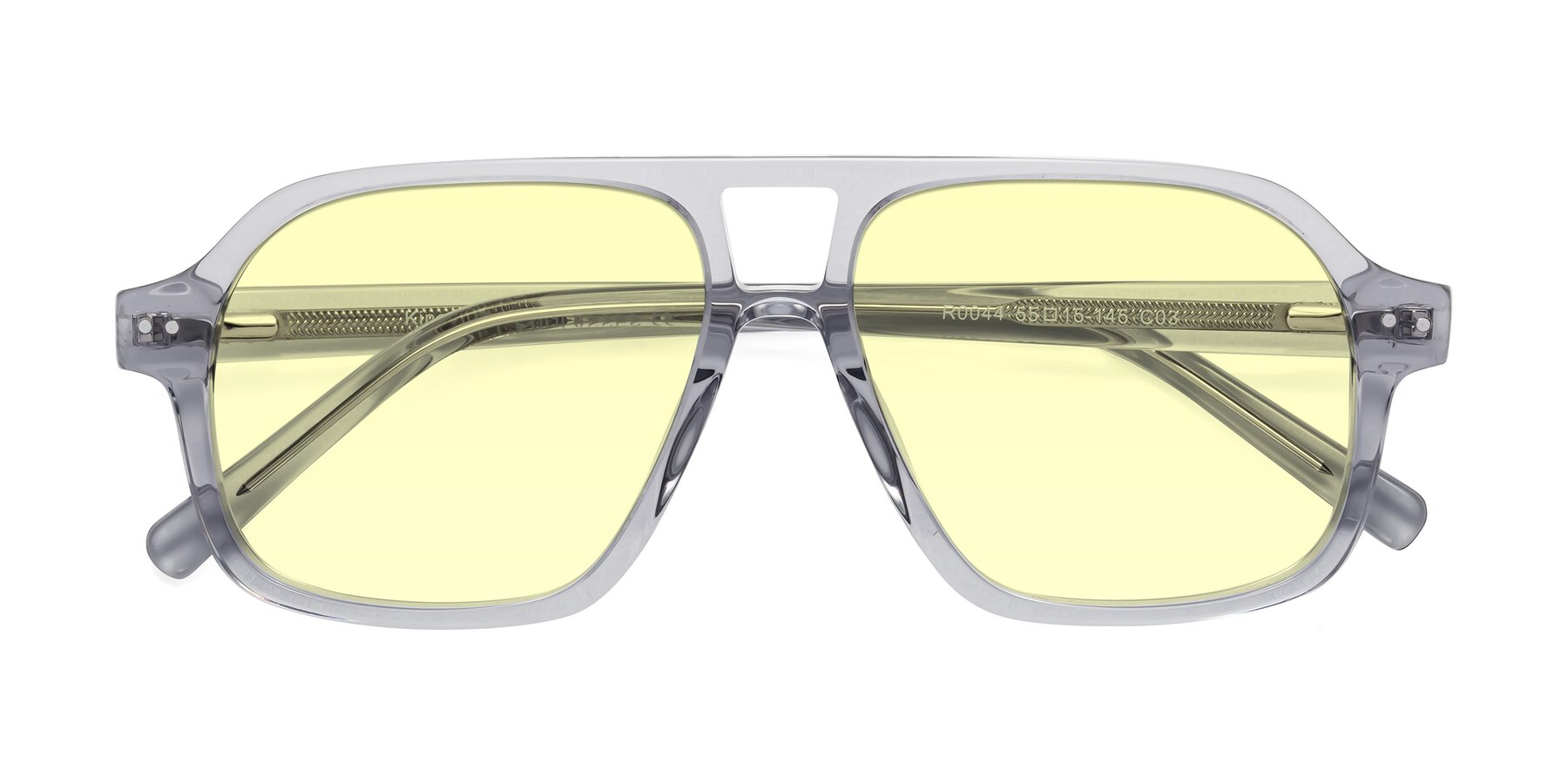 Folded Front of Kingston in Transparent Gray with Light Yellow Tinted Lenses