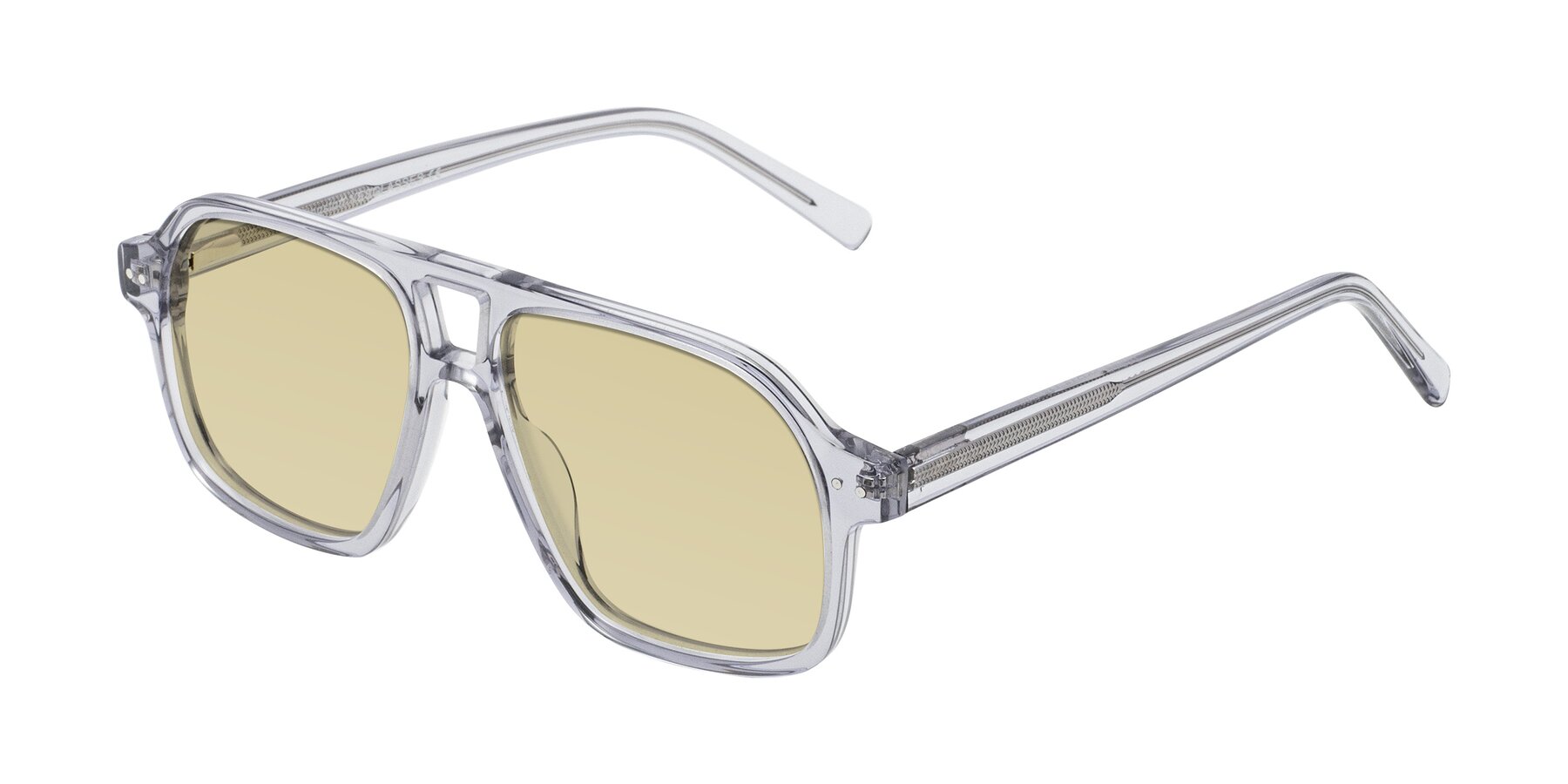 Angle of Kingston in Transparent Gray with Light Champagne Tinted Lenses