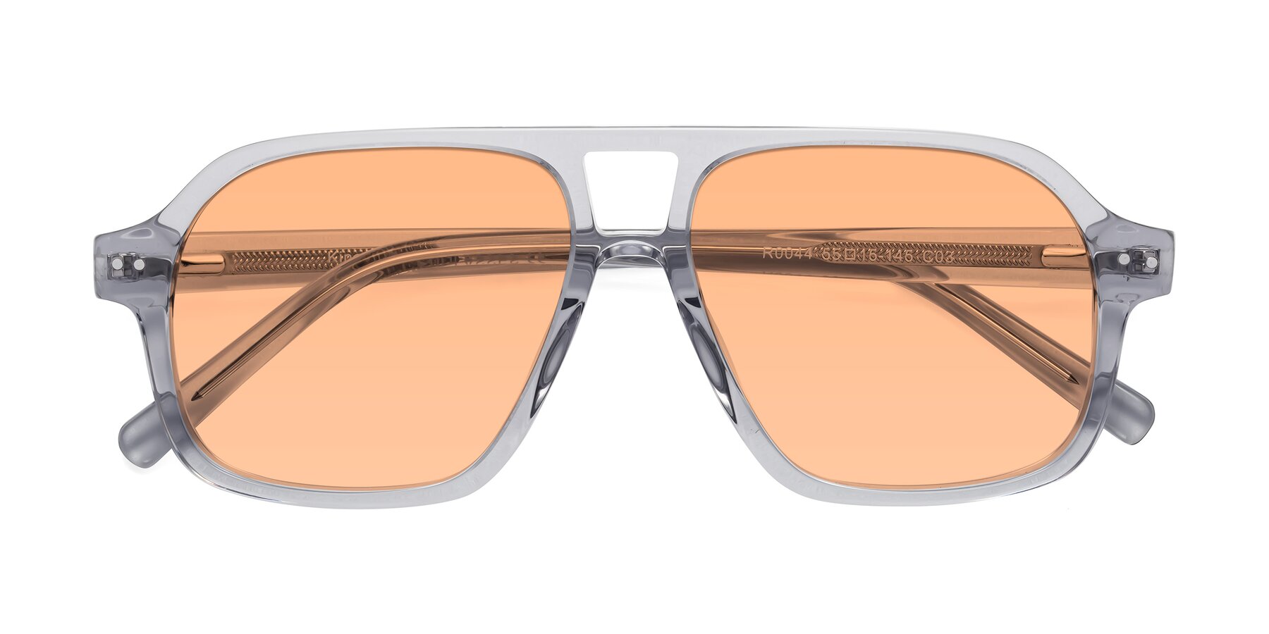 Folded Front of Kingston in Transparent Gray with Light Orange Tinted Lenses