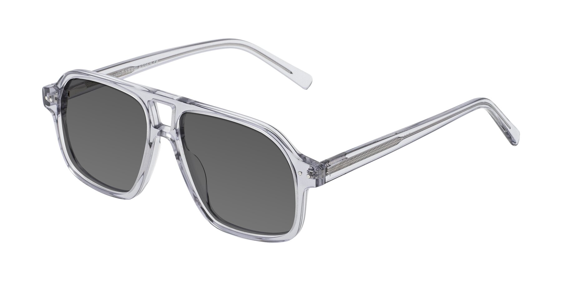 Angle of Kingston in Transparent Gray with Medium Gray Tinted Lenses