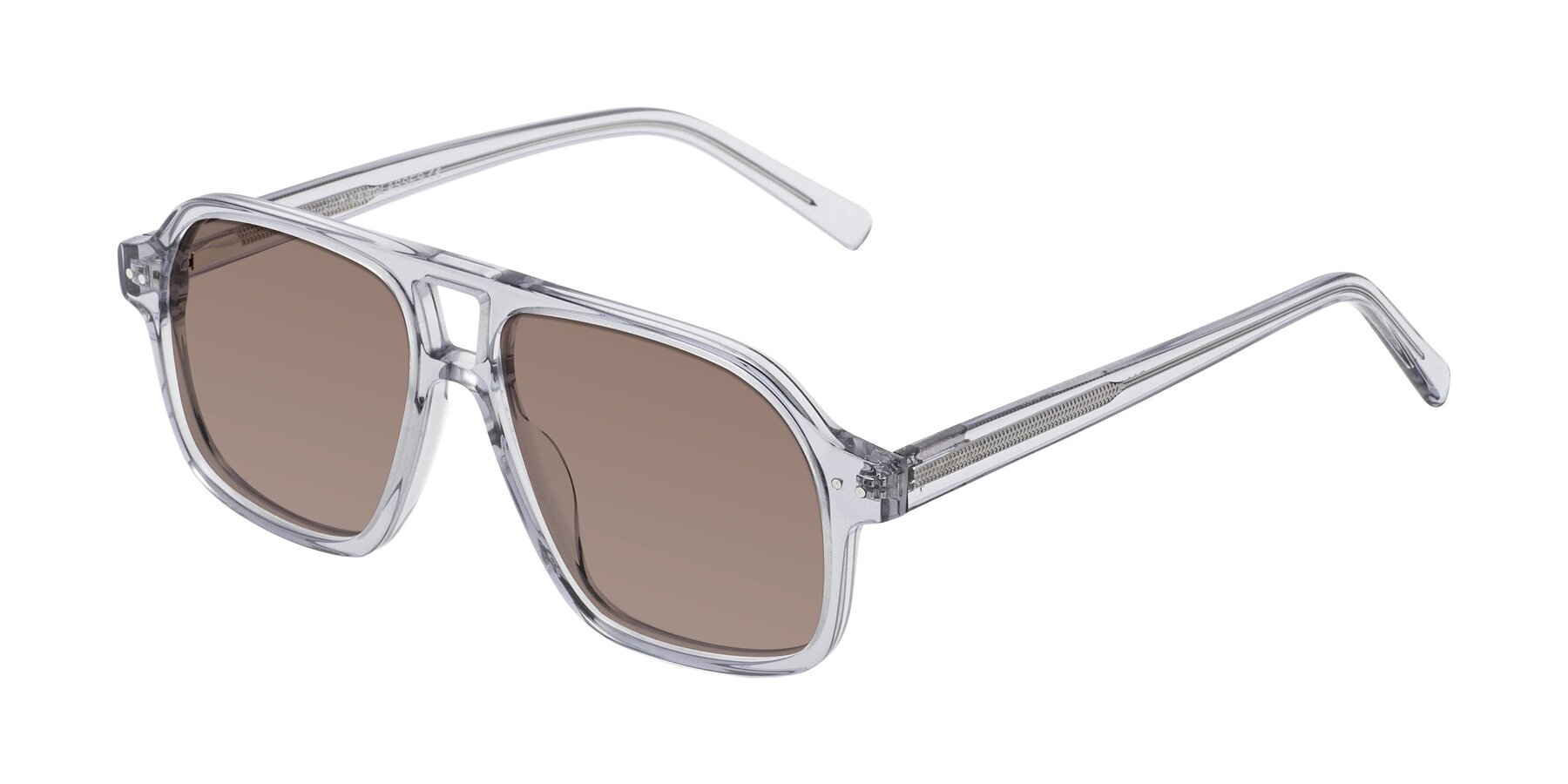 Angle of Kingston in Transparent Gray with Medium Brown Tinted Lenses