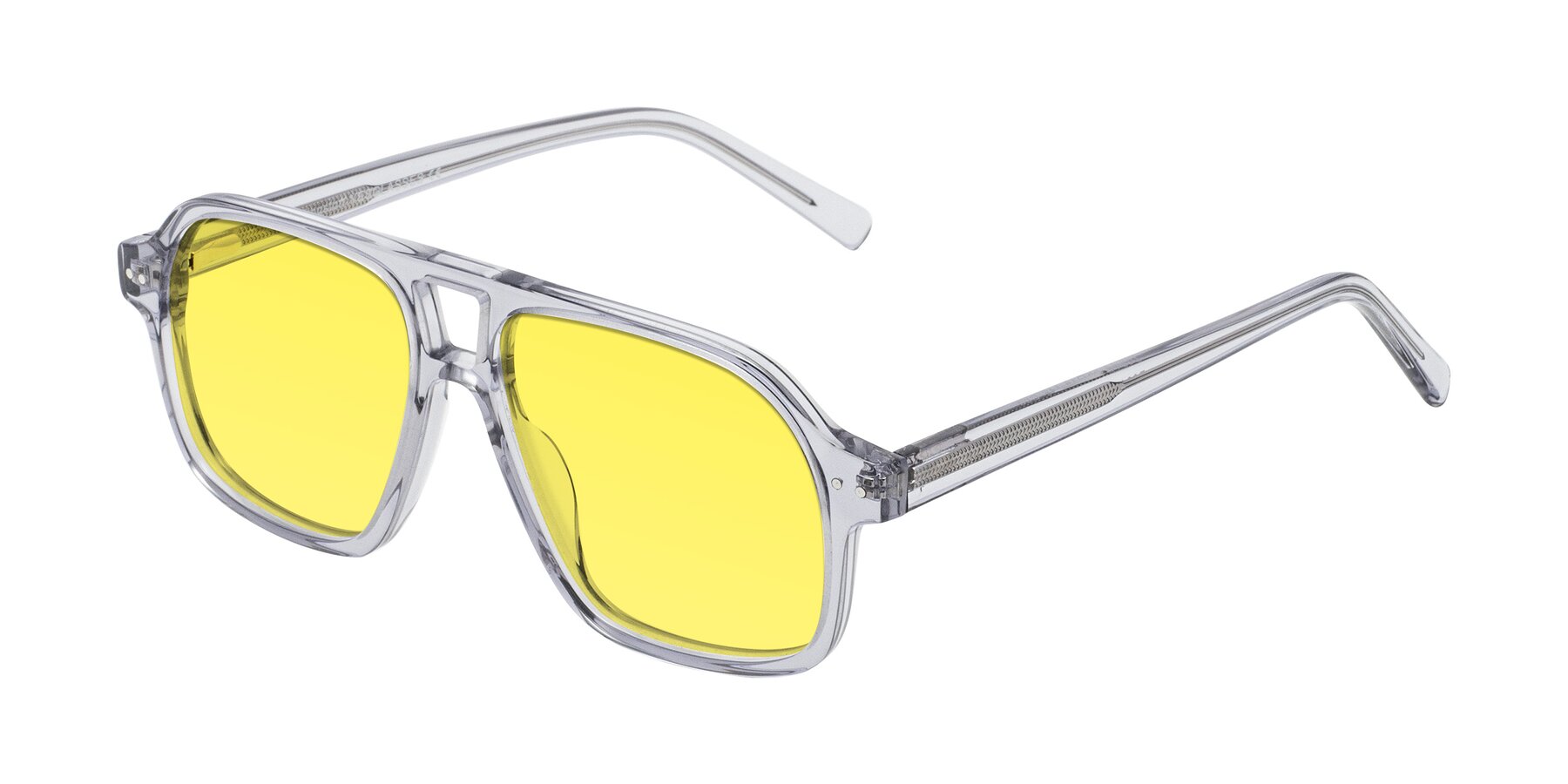 Angle of Kingston in Transparent Gray with Medium Yellow Tinted Lenses