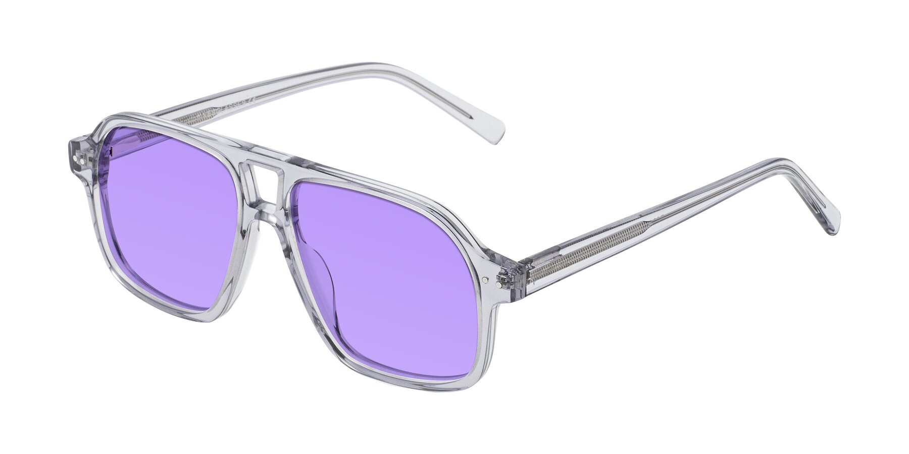 Angle of Kingston in Transparent Gray with Medium Purple Tinted Lenses