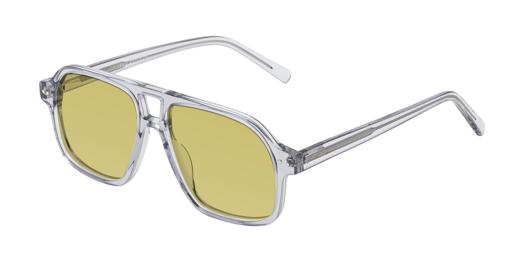 Angle of Kingston in Transparent Gray with Medium Champagne Tinted Lenses