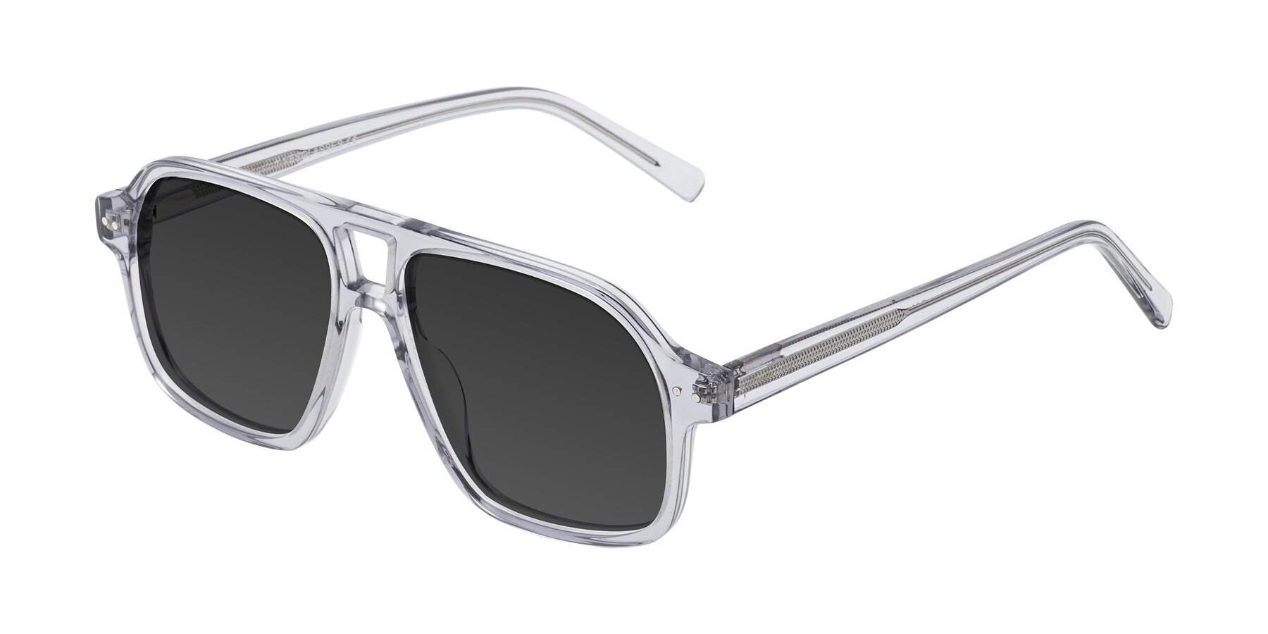 Angle of Kingston in Transparent Gray with Gray Tinted Lenses