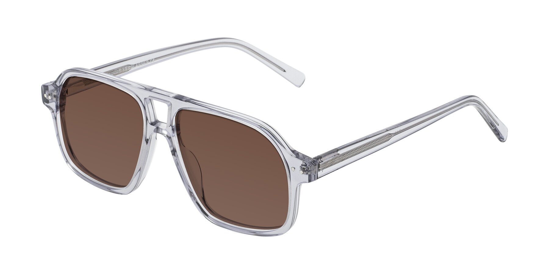 Angle of Kingston in Transparent Gray with Brown Tinted Lenses