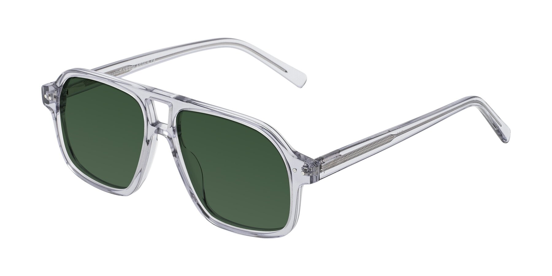Angle of Kingston in Transparent Gray with Green Tinted Lenses
