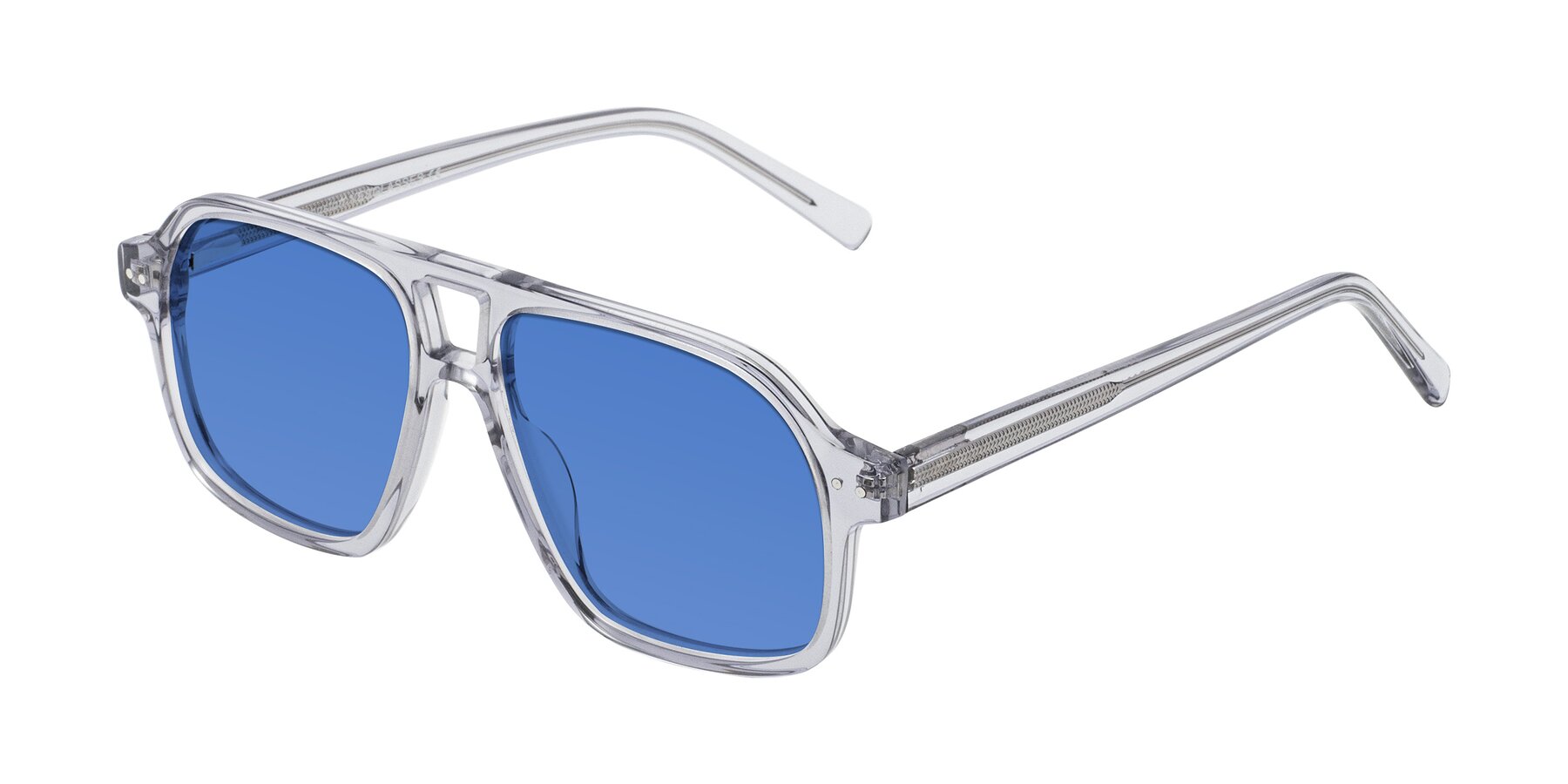 Angle of Kingston in Transparent Gray with Blue Tinted Lenses