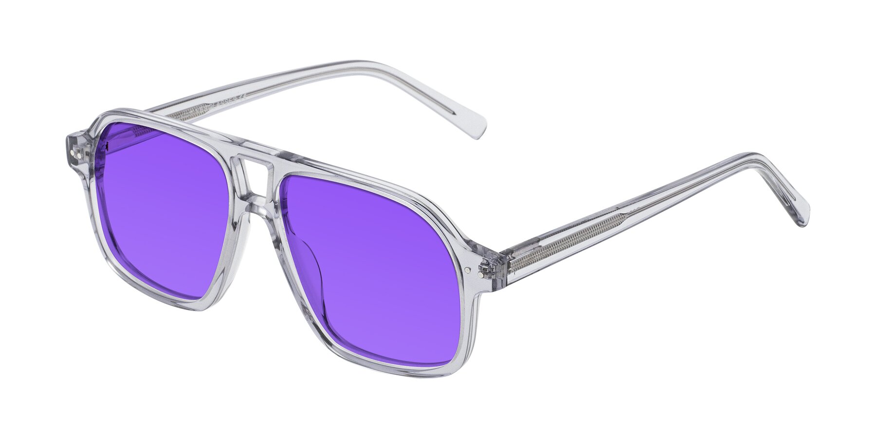 Angle of Kingston in Transparent Gray with Purple Tinted Lenses