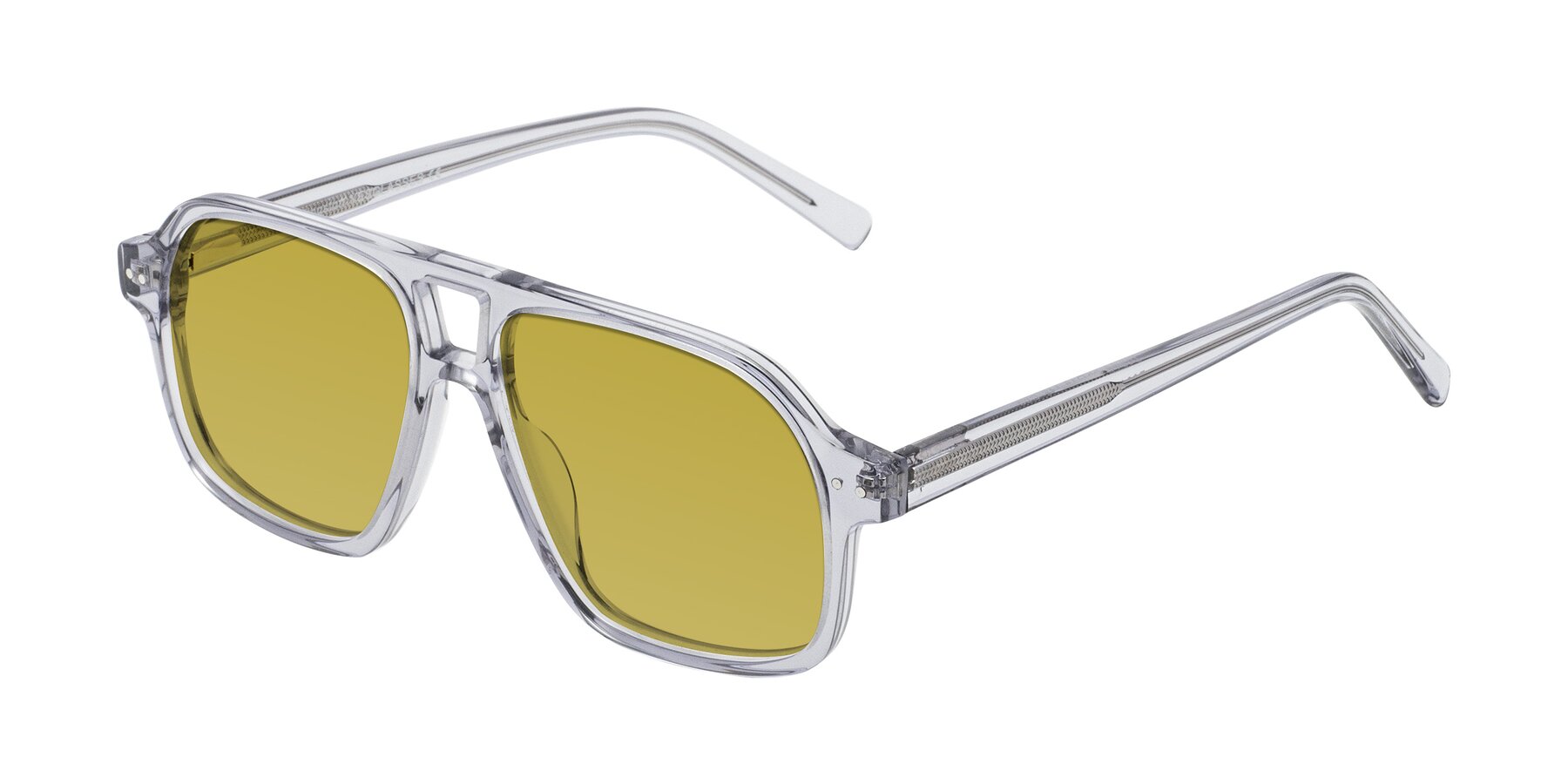 Angle of Kingston in Transparent Gray with Champagne Tinted Lenses