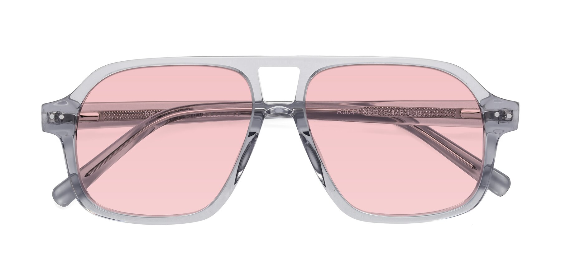 Folded Front of Kingston in Transparent Gray with Light Garnet Tinted Lenses