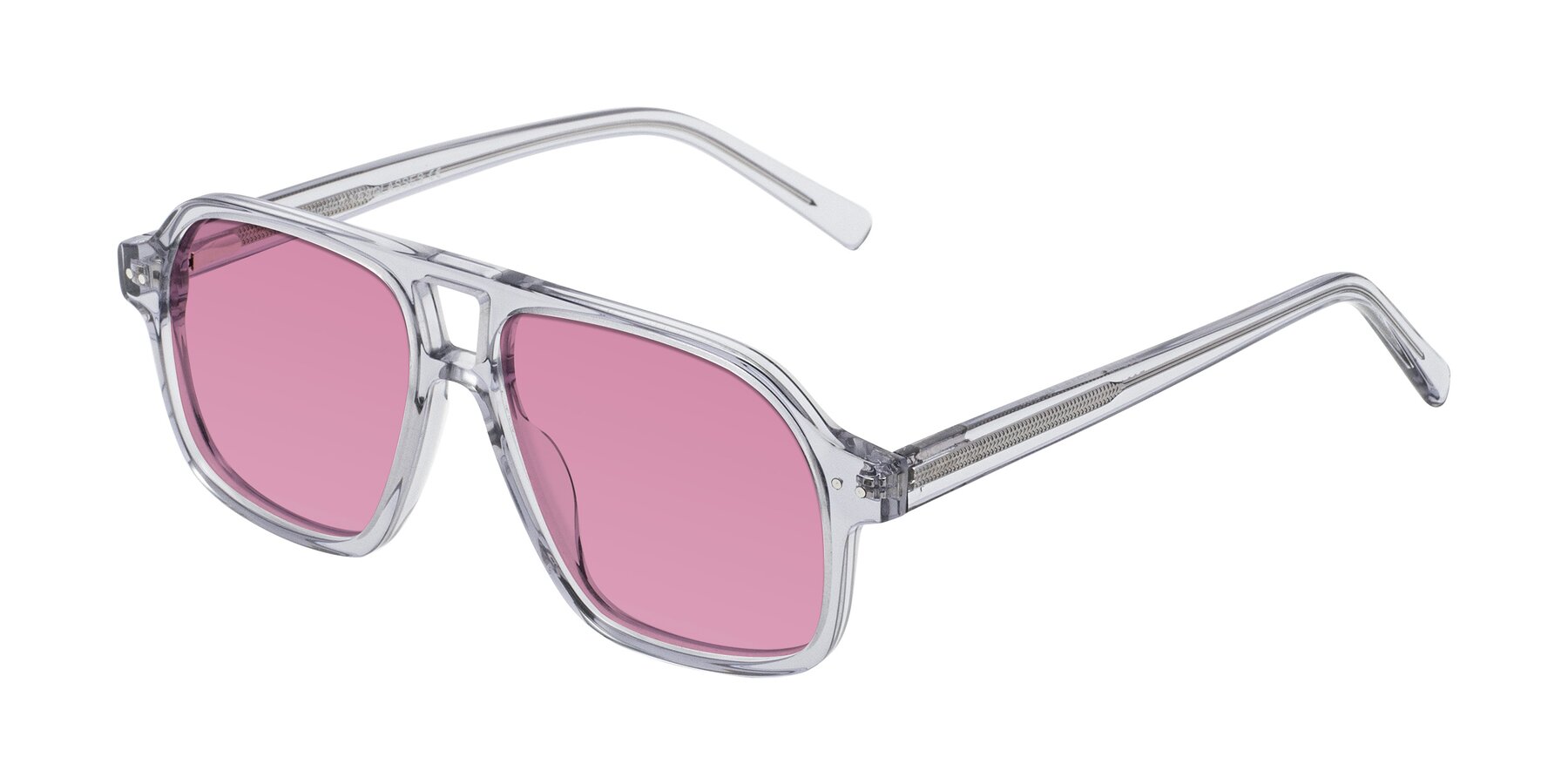 Angle of Kingston in Transparent Gray with Medium Wine Tinted Lenses