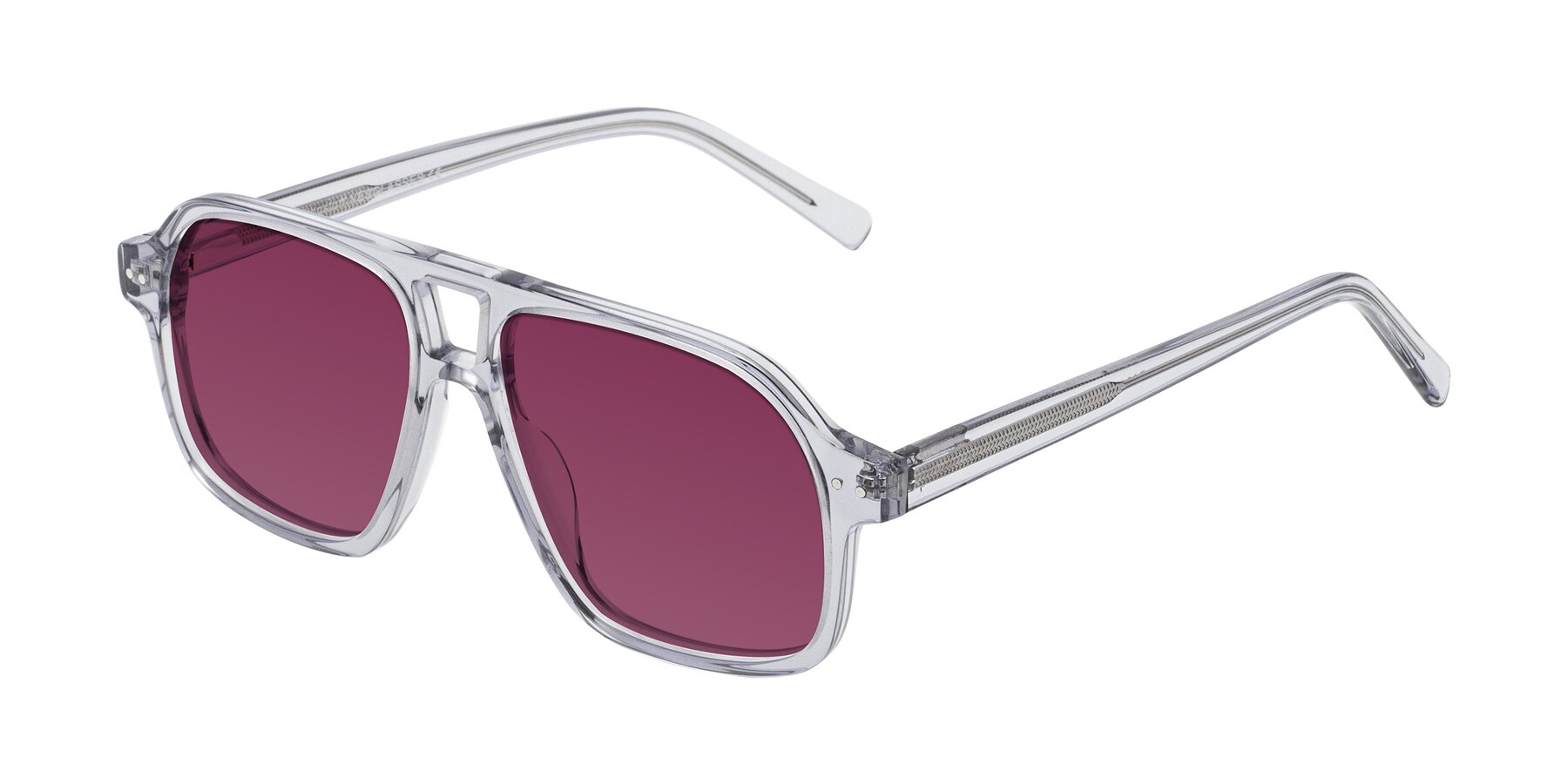 Angle of Kingston in Transparent Gray with Wine Tinted Lenses