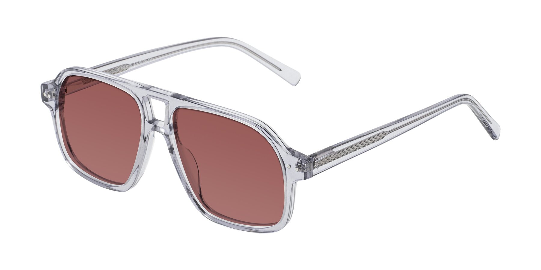 Angle of Kingston in Transparent Gray with Garnet Tinted Lenses