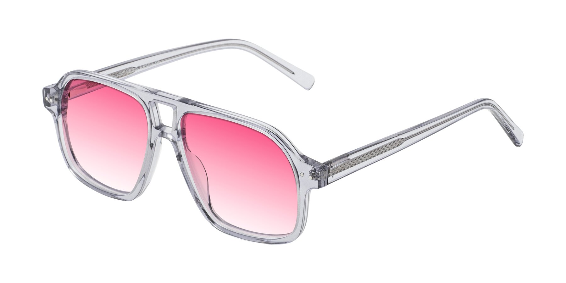 Angle of Kingston in Transparent Gray with Pink Gradient Lenses