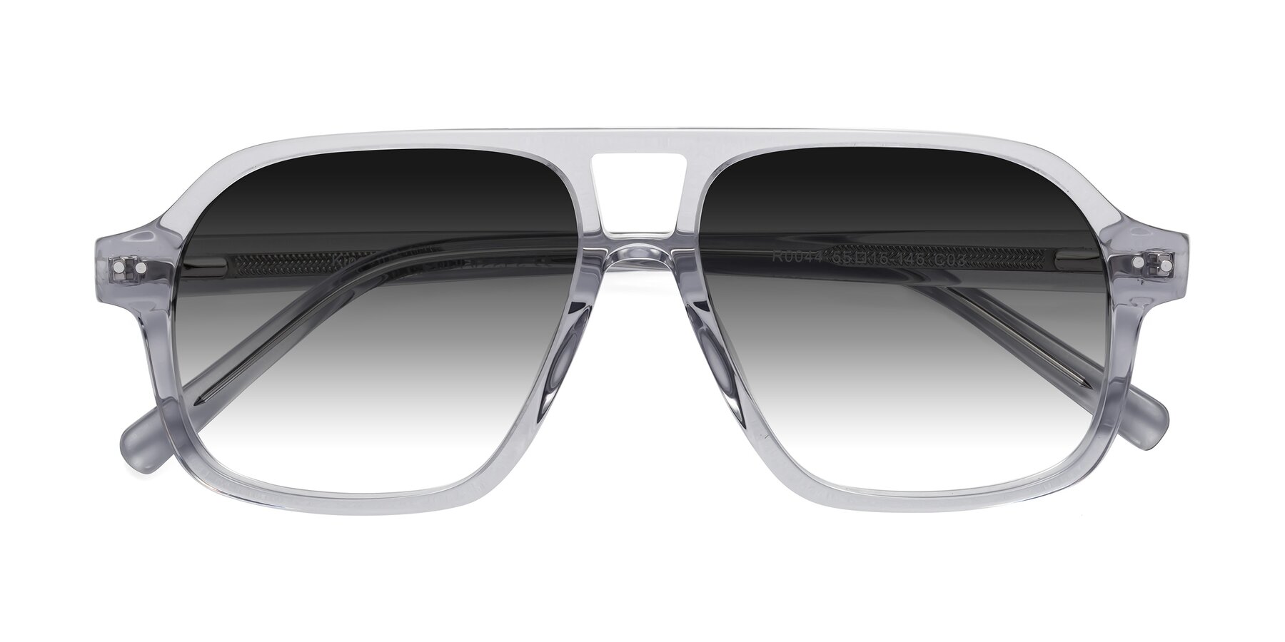 Folded Front of Kingston in Transparent Gray with Gray Gradient Lenses