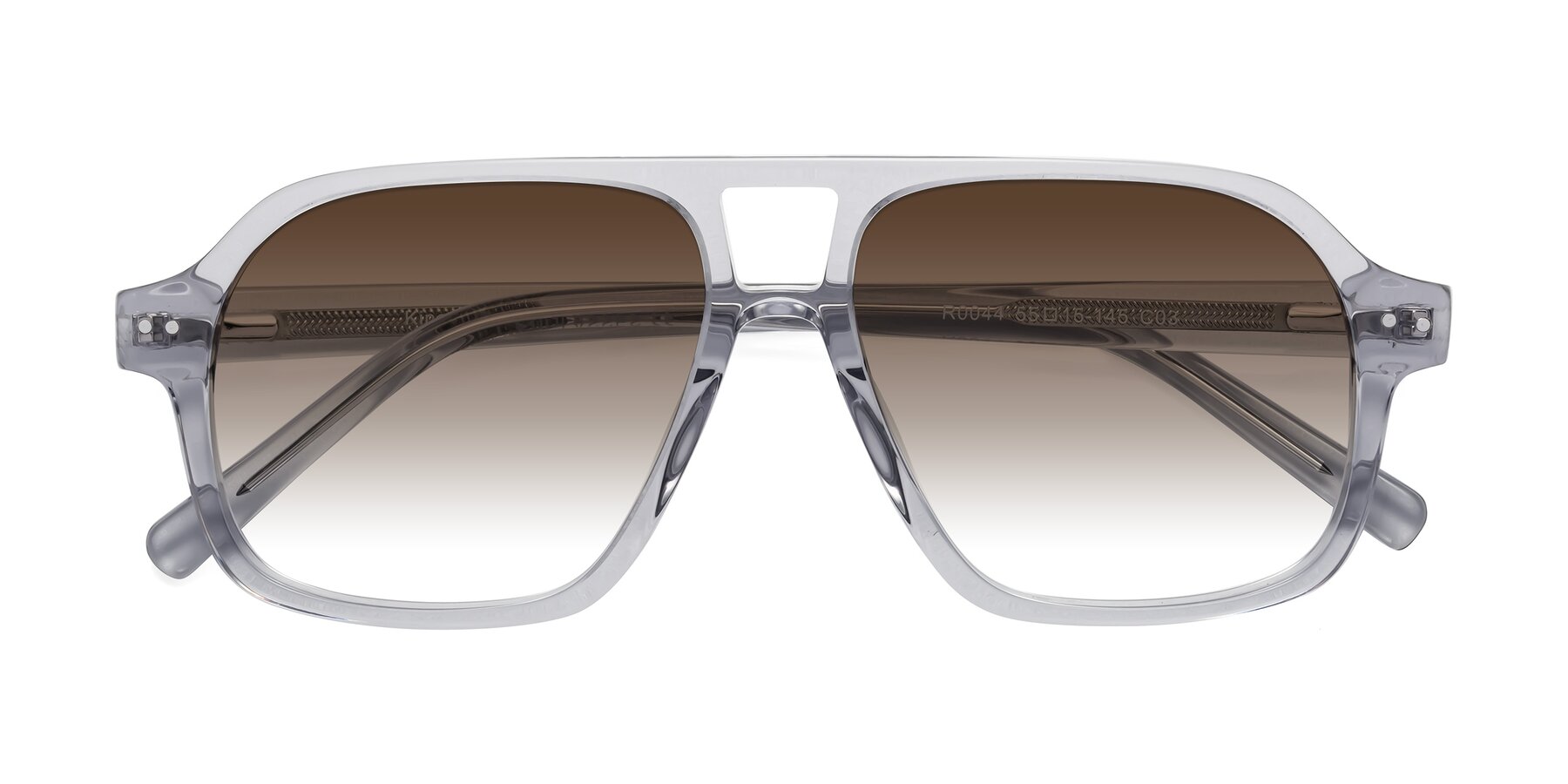 Folded Front of Kingston in Transparent Gray with Brown Gradient Lenses