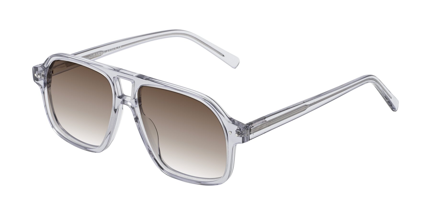 Angle of Kingston in Transparent Gray with Brown Gradient Lenses
