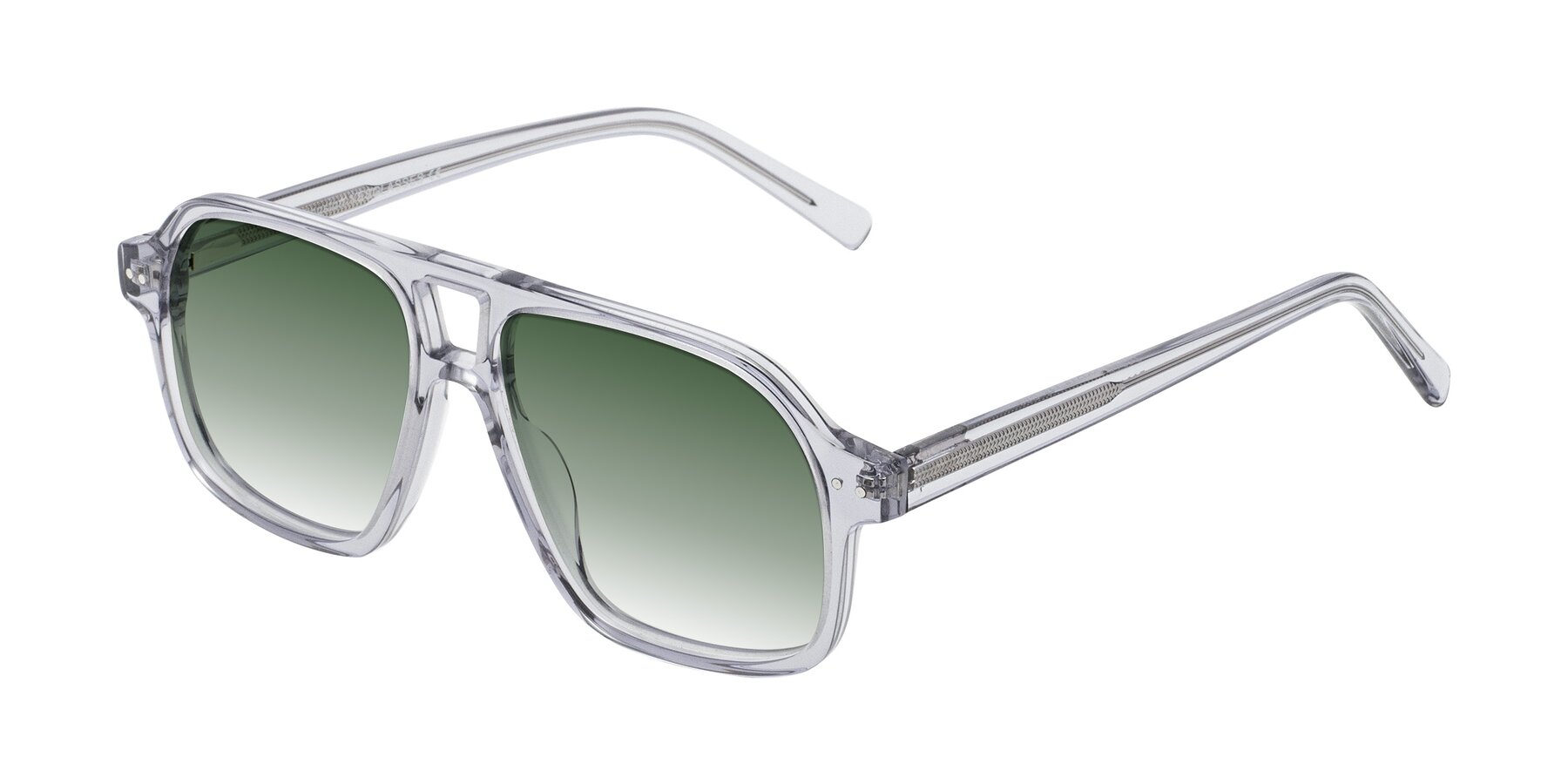 Angle of Kingston in Transparent Gray with Green Gradient Lenses