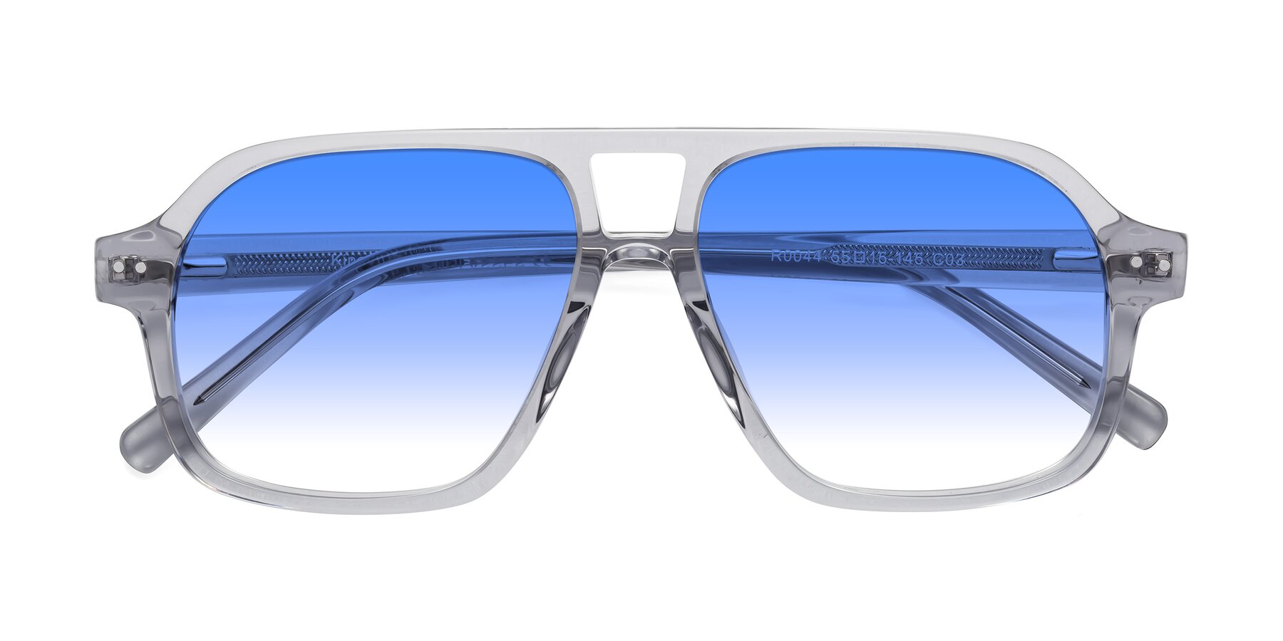 Folded Front of Kingston in Transparent Gray with Blue Gradient Lenses
