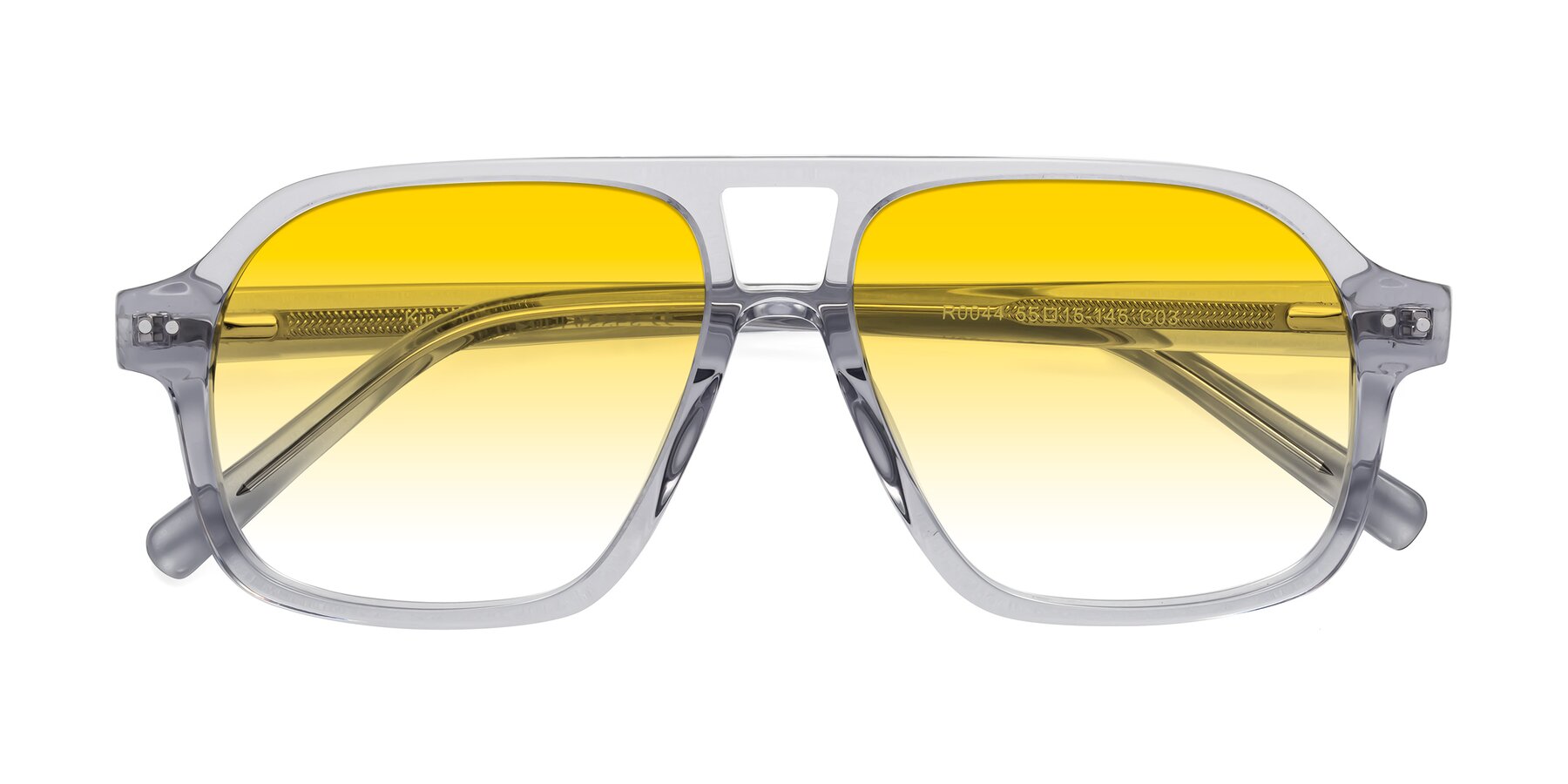 Folded Front of Kingston in Transparent Gray with Yellow Gradient Lenses