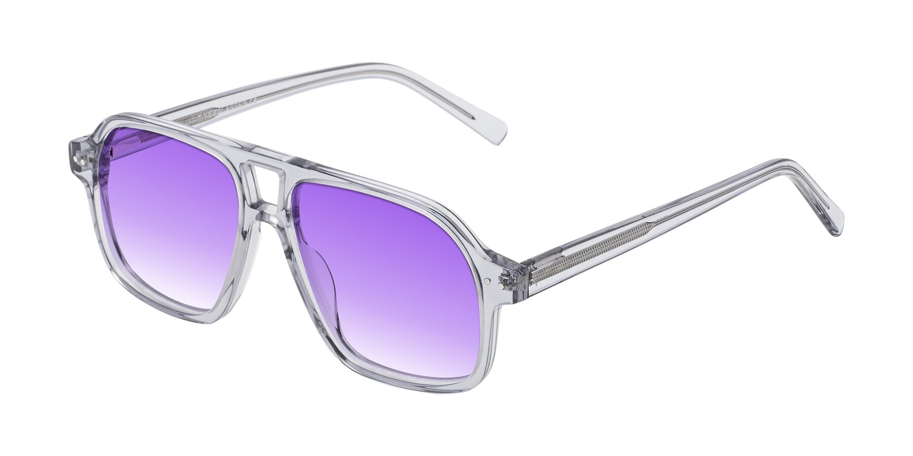 Angle of Kingston in Transparent Gray with Purple Gradient Lenses