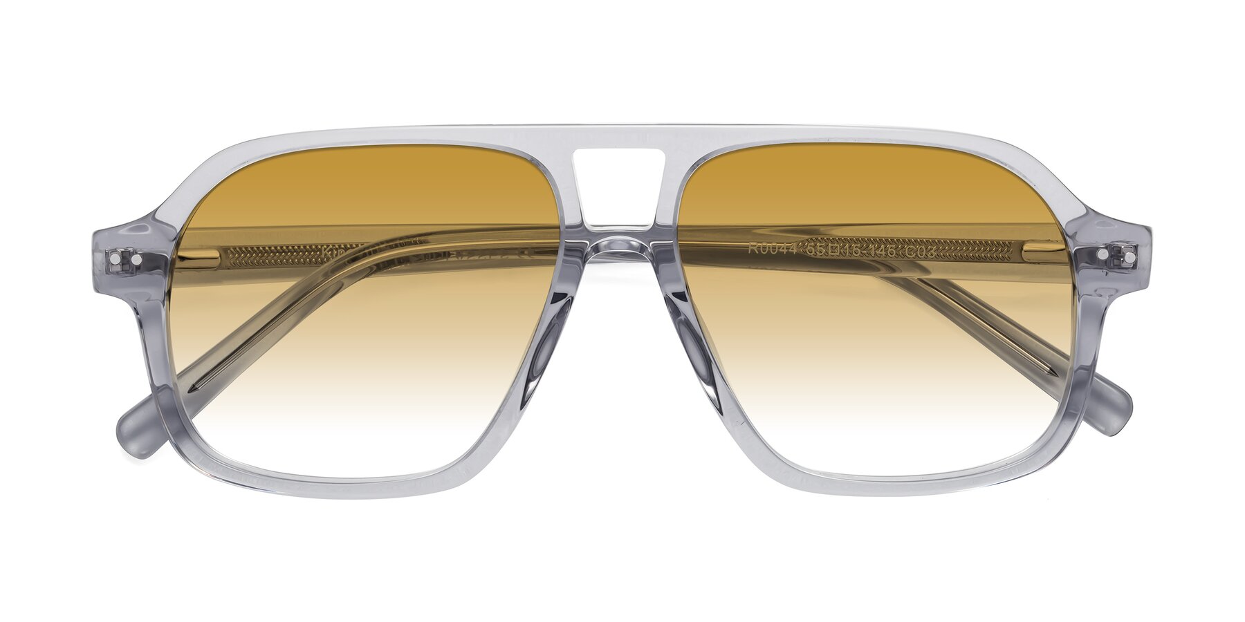 Folded Front of Kingston in Transparent Gray with Champagne Gradient Lenses